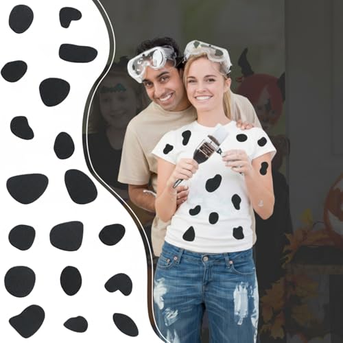 Kingdder Black Adhesive Felt Circles Dalmation Self Stick for DIY, 720 Pcs
