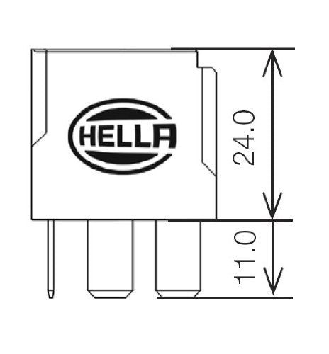 HELLA 931680011 Relay 12V 20/40A Spdt Res Sld, Black