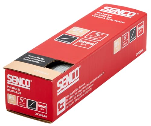 SENCO ZX10EAA 5/8" 21 Gauge Pin Nails, Galvanized Finish 5,000 Count Pack