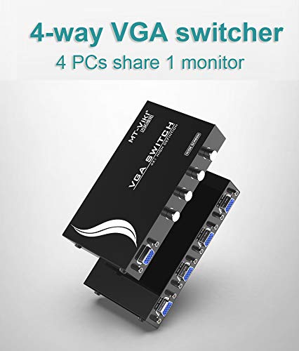 MT-VIKI 4 Port VGA Switch Video Selector Switcher Box (4 Input 1 Output) 4 in 1 out