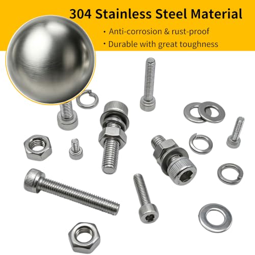 1290PCS M3 M4 M5 M6 Screws Assortment Kit 304 Stainless Steel Silver-1290PCS M3-M6 Socket Head