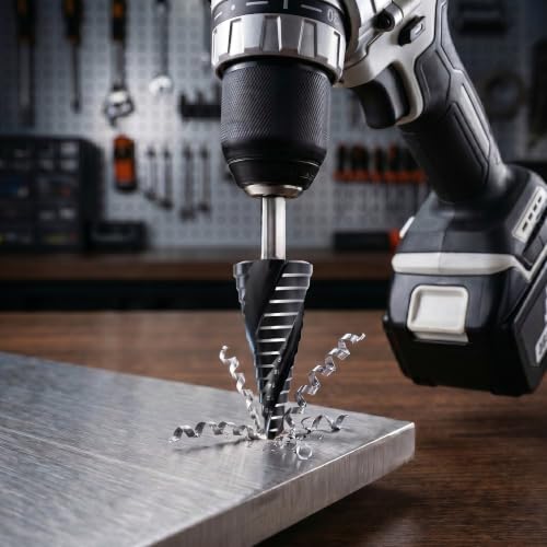 M35 Cobalt Hss Step Drill Bit, TiAlN-Coated 3-Spiral Stepped Drill Bit Ø 4-32 mm,15 Steps Cone Drill Bit for Stainless Steel, Metal, Wood and Plastic