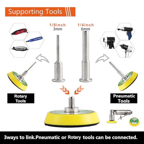 279 Pack 2/3 inch Versatile Sanding Discs Pad Kit for Drill Sanding Grinder Rotary Tools Attachment with 2Pcs 1/8"&1/4" Shank Backer Plate, Sanding Pads Includes 80-3000 Grit