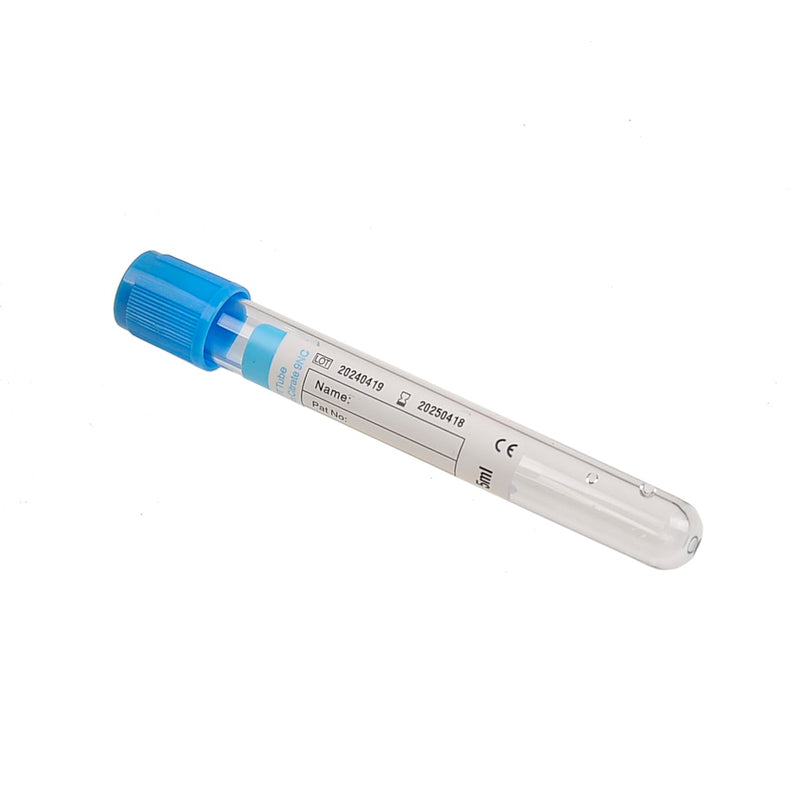 Pet Animals Lab Vacuum Blood Collection Tubes Buffered Sodium Coagulation Blood Collecting Tube Veterinary Supplies, 100pcs 5ml Light Blue 5 ML 100