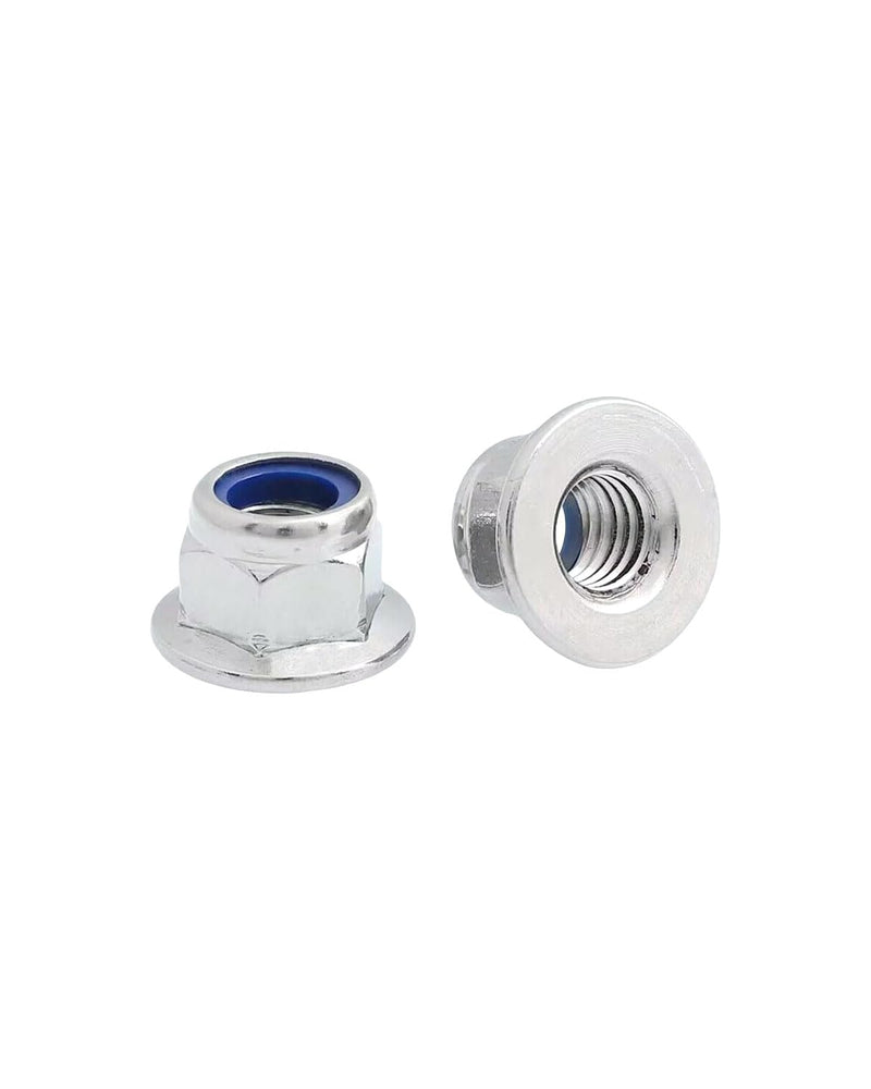 IMScrews M6-1.0 Flange Nuts, 304 Stainless Steel Hex Flange Nuts, DIN6926 Locking Nuts with Integrated Washer Base, Corrosion Resistant Hardware for Secure Fastening, Pack of 100