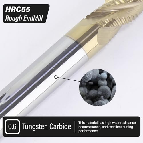 1/2" Roughing End Mill 4 Flute Tungsten Carbide Milling Cutter Bits 1 1/2 in