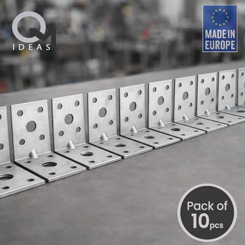 10 Pack Angle Brackets (1.97" x 1.97" x 1.38") Heavy Duty Corner Sleeper Bracket with Beading Timber Wood Metal Joining Fixing L Galvanised Steel Sheet Connector 1.97" x 1.97" x 1.38"