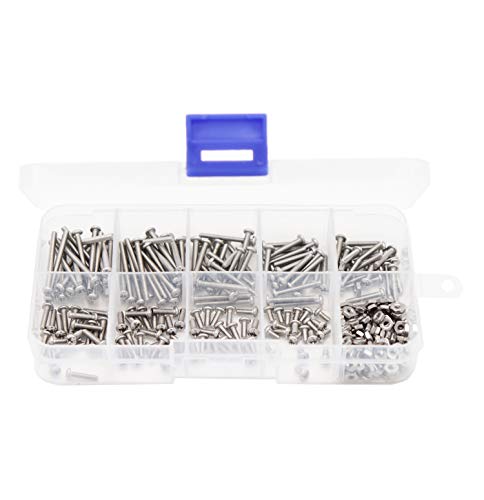 300pcs 2-56 Pan Phillips Machine Screws Hex Nuts Assortment Kit,5/32" 3/16" 5/16" 1/4" 3/8" 1/2" 5/8" 3/4" 7/8" 1", 304 Stainless Steel #2-56 300pcs