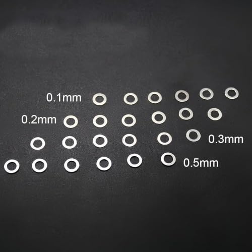 80PCS M6×10MM Steel Shim Washer Set (0.1/0.2/0.3/0.5mm, 20pcs Each) – Ultra Thin Precision Spacers for Electronics, Miniature Models, Compatible with M6 Bolts (M6x10) M6x10