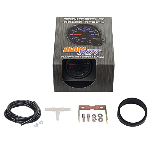 GlowShift Tinted 7 Color 30 PSI Turbo Boost Vac Gauge Kit, 2-1/16" 52mm