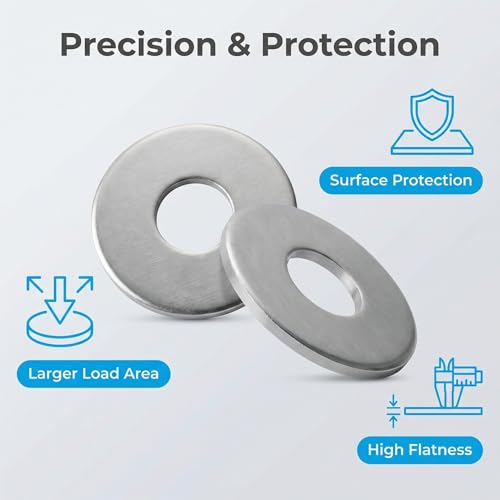 580Pcs 304 Stainless Steel Flat Washers Assortment Kit 7 Sizes