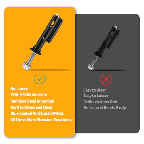 Mounting Pins for Recovery Boards, 4 PCS Lockable Traction Board Mount Pins, Safety Theftproof Mounting Pins Compatible with MaxTrax MKII Recovery Boards, Including M10 Bolts, 140MM Pins