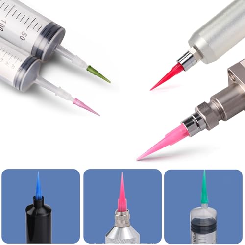 160Pcs 8 Size Mix Plastic Tapered Pinhead Blunt Tips Adhesive Dispensing Plastic Glue Tips for Industry Oil or Glue Applicator, Blunt End Liquid Dispenser Needles, TT Adhesive Applicator Tips