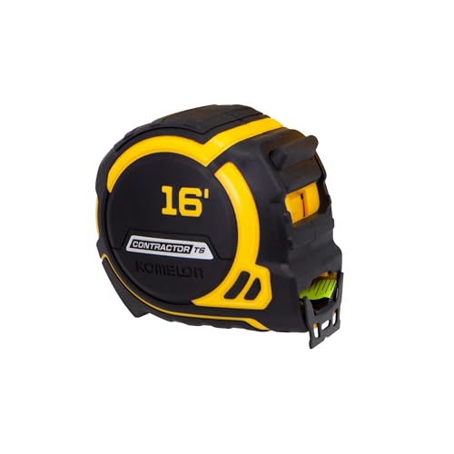 Komelon 16-Ft Contractor TS Wide blade Tape Measure with Backside Printing, Manual Lock, Long Standout (93416) 4.9 m WIDEBLADE - 16FT