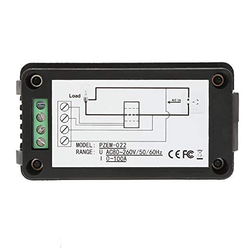 Oumefar PZEM-022 LCD Digital Display Power Energy Panel Digital AC KWh Tester Volt Amp Meter with Closed Type CT 100A for Industry