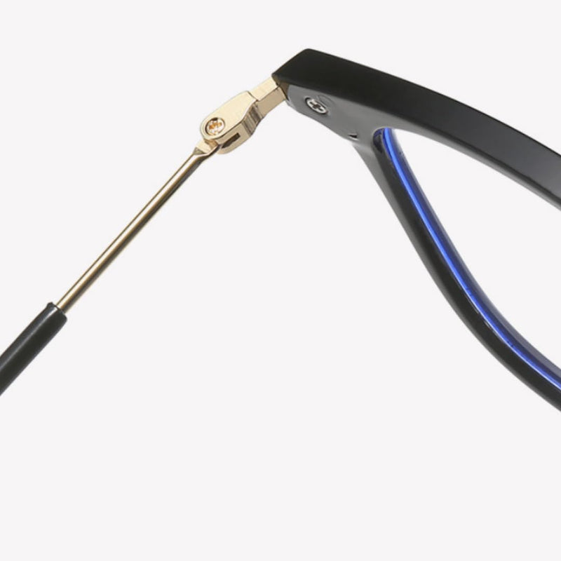 Shiratori Square Blue Light Blocking Glasses for Women Men, Lightweight Frame Anti Eyestrain Computer Glasses Gold Clear