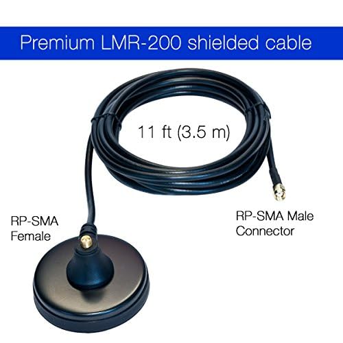 Heavy Duty 7 dBi Wi-Fi Antenna w/RP-SMA Extension Cable & Magnet Base