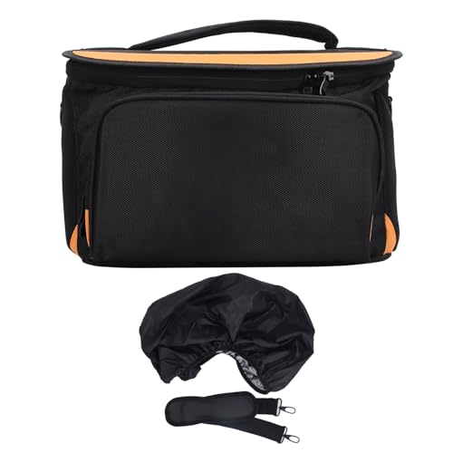 Fiber Fusion Splicer Tool Bag, Nylon Fiber Optic Tool Empty Kit Bag, Compatible with Most of Fusion Splicer, Fiber Cleaver Kit Bag with Rain Cover and Rope, (Black)