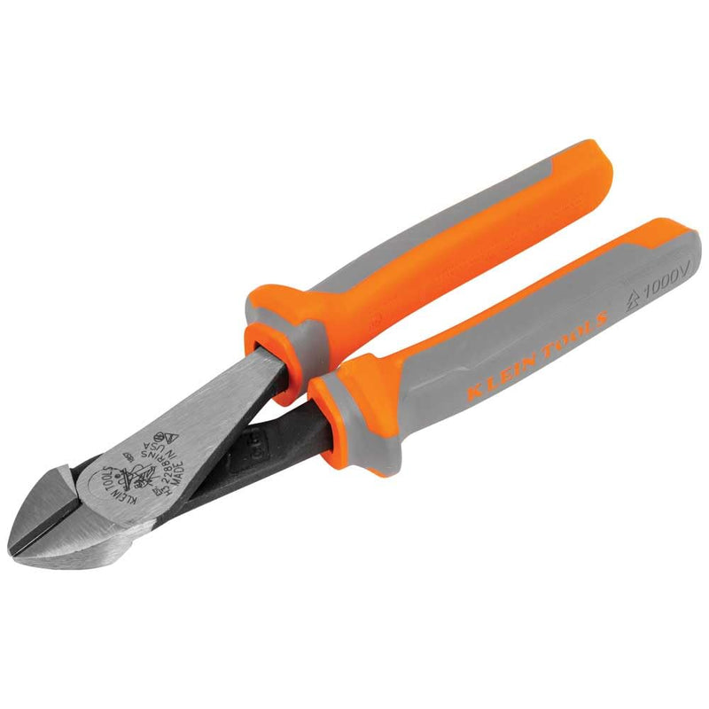 Klein Tools 2288RINS 1000V Insulated Diagonal Cutter Pliers, Made in USA, High Leverage Design, Induction Hardened Knives, 8-Inch 1-Piece 4-Piece Kit