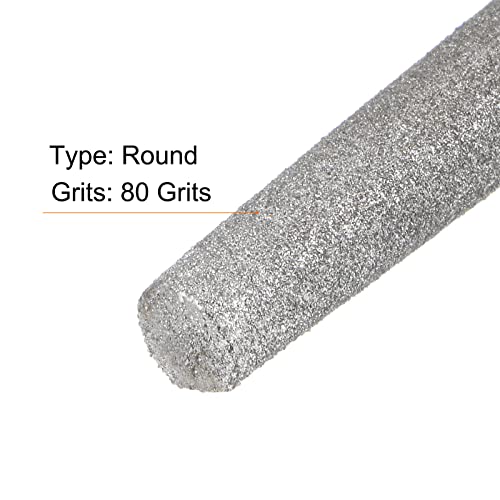 HARFINGTON Diamond Coated File 12 Inch 80 Grits Round Files Tools with Plastic Handle for Metal Glass Wood Stone Grinding Polishing Engraving