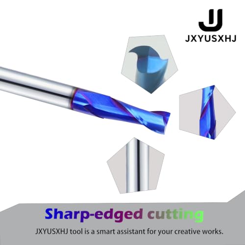 VIC031 Spiral Router Bits Up Bit 3/8 inch Cutting Diameter, 1" Cutting Length,3/8 inch Shank Solid Carbide CNC Bits with Nano Blue Coating for Wood Plunging (up cut, 3/8"S*3/8"S*1"CL*3"OVL) UP CUT 3/8"S*3/8"S*1"CL*3"OVL