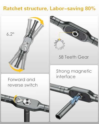 Bomivoi 71-in-1 Magnetic Ratchet Screwdriver Set, T Handle Screwdriver Sets