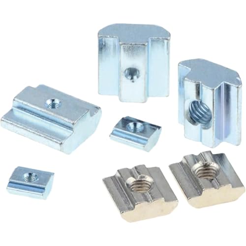 60Pcs 3030 Series T Slot Sliding Nuts Hammer Nut Block Square Nuts M8 T Nuts Tee for Aluminum Extrusion with Profile 3030 Sereis Slot 8mm，for CNC Router Build Rail 3D Printer (M8) 30-M8(60 Pcs)