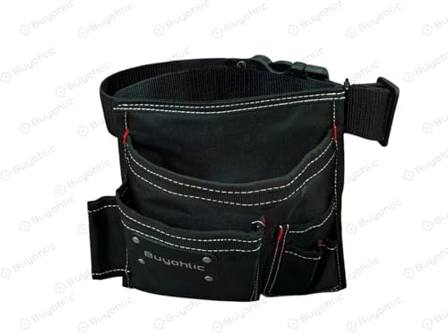 Durable Canvas 5-Pockets Single Side Tool Pouch Bag/Work Apron-Adjustable Belt
