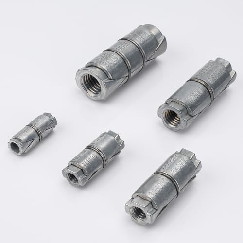 10 Pack Sieqioor 1/2" x 2-1/2" OD 7/8 Double Expansion Shield Anchors 1/2"x2-1/2"x7/8" 10 Pack