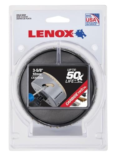 Lenox Hole Saw Carbide Tipped 3 5/8In 92Mm 3 5/8-Inch (92 mm)