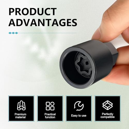 D-Wheel Lock Key, Locking Lug Nuts Key Removal Tool, Anti-Theft Wheel Lock Lug Nut Remover Socket Adaptor, Tire Locking Lugnut Tool, Compatible with Toyota Lexus Tacoma