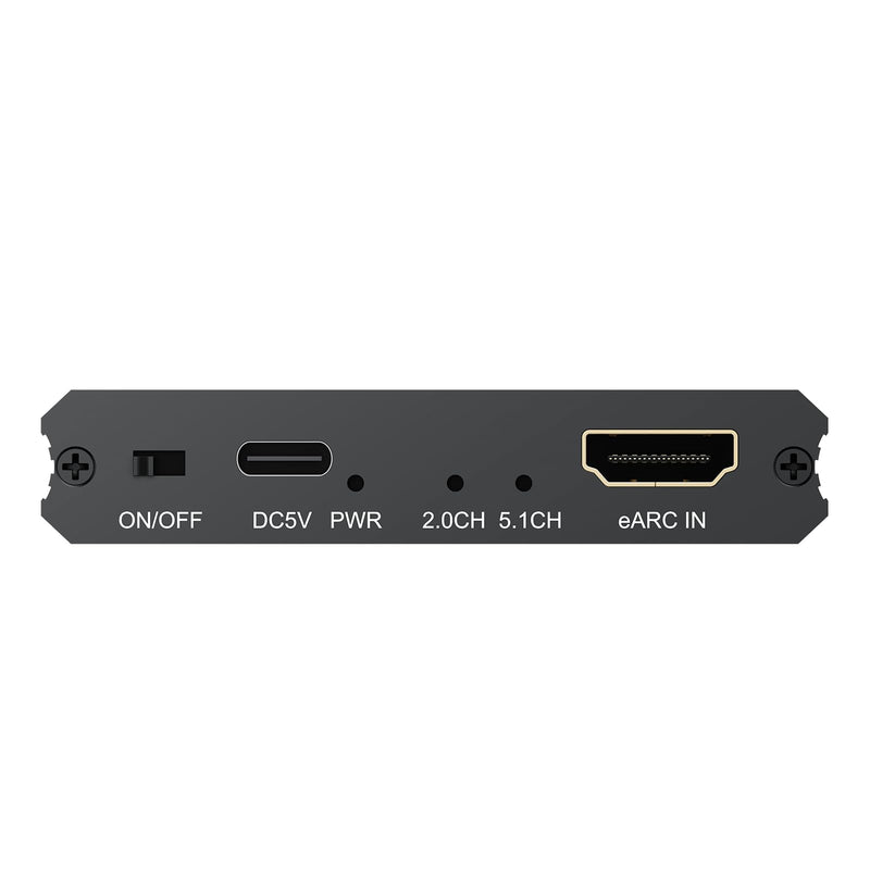 CAMWAY eARC/ARC Audio Extractor - eARC/ARC to Optical RCA 3.5mm Adapter, Support Dolby Digital DTS 5.1 Surround Output for TV, Amplifiers, Soundbars, Powered Speakers, Headphones,etc 8.3 x 5.2 x 3.8 cm