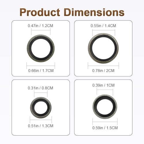 3918188 40PCS Fuel Sealing Washers(8mm 10mm 12mm 14mm)