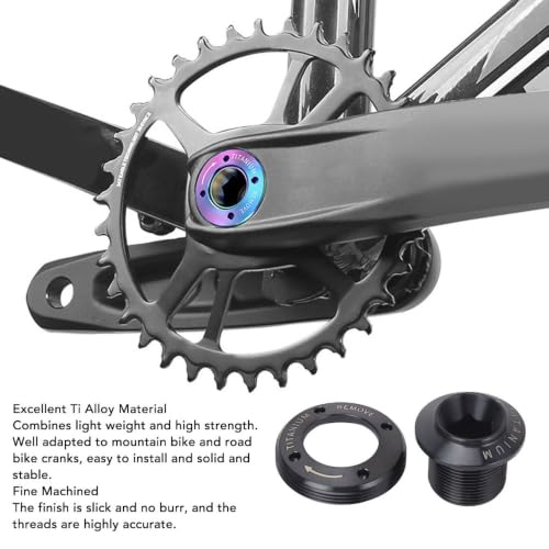 Titanium Alloy Bike Crank Arm Screw Dub Crank Cover Bolt Set, Lightweight Crankset Fixing Bolt for Mountain Road Bike Repair Cycling Replacement Parts Black