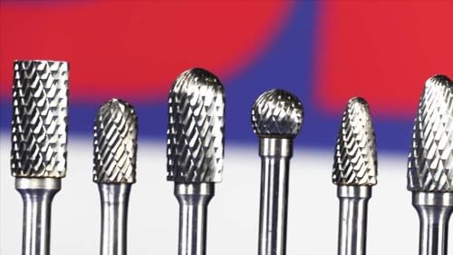 Drill America SC-7 Carbide Burr/Rotary File Cylindrical Radius-End Double Cut for Die Grinder 3/4" Dia. x 1" Cut Length with 1/4" Shank and 2-3/4" Overall Length, DUL Series DULSC7