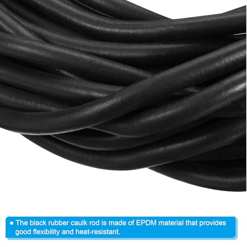 PATIKIL 5/32 Inch x 131.2 Feet Backer Rod, Foam Rope Caulk Crack Joint Filler Roll Seal Weather Strip for Home Construction, Black