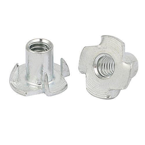 uxcell 3/16" Female Thread 10mm Height Full Threaded Pronged T-Nut 100pcs