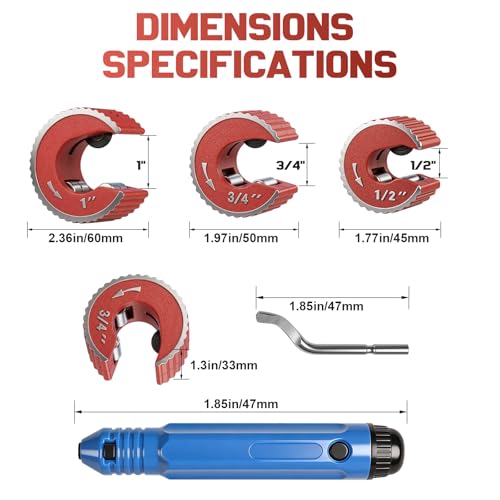 3PCS Copper Tubing Cutter Set, 1/2", 3/4", 1" Pipe Cutter