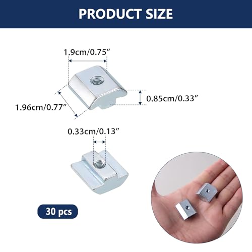 30 Pack T Nuts M4 for 4040 Aluminum Extrusion Profile 40Series M4