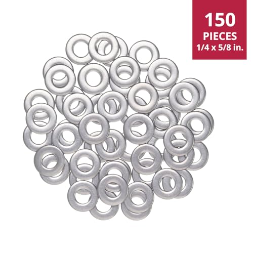 1/4" Stainless Flat Washer, 5/8" Outside Diameter, 18-8 (304) Stainless Steel Smooth Surface Flat Washers - 150 Pack