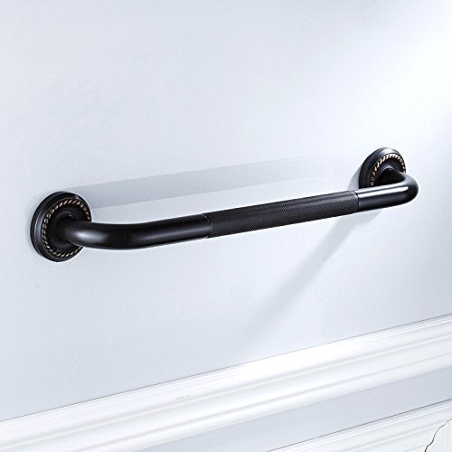 12-Inch Grab Bar Featuring Anti-Slip Handrail, Solid Brass, Oil Rubbed Bronze, Heavy-Duty Construction Armrest, Bathroom Bathtube Shower Safety Rail Mh 12 Inch (Pack of 1)