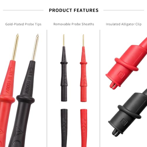 Replacement for Fieldpiece ATLK7 HVAC Silicone Test Lead Kit Clamp Meters