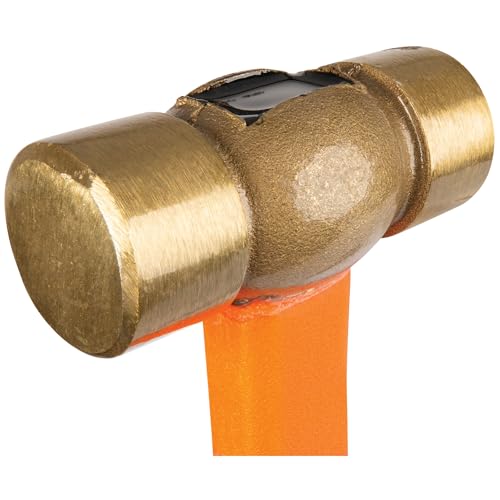 Performance Tool W1137 16 oz. Solid Brass Hammer, Fiberglass Handle
