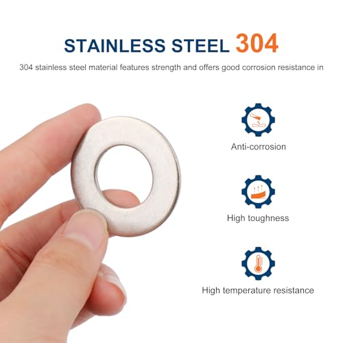 5/8'' Flat Washers OD 1-5/16'' 304 Stainless Steel Washers SAE Metal Washers,Pack of 50 5/8''