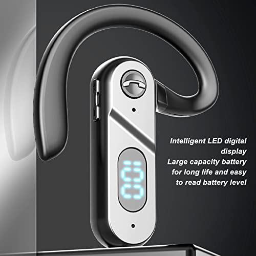 JTLB Bluetooth 5.2 Headset, Earhook Design LED Digital Display Bluetooth Earphones for Business Driving Travel