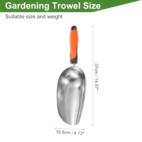 HARFINGTON Garden Soil Scoop 14.57 x 4.13 Stainless Steel Hand Shovel Spade with Handle for Planting Weeding Digging