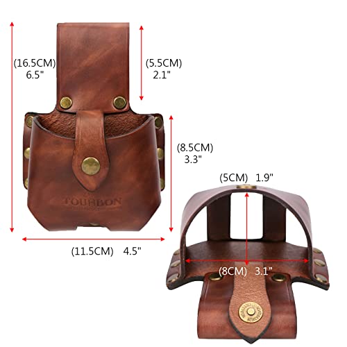 TOURBON Leather Tape Measure Pouch Belt Tool Carrier Holder Holster
