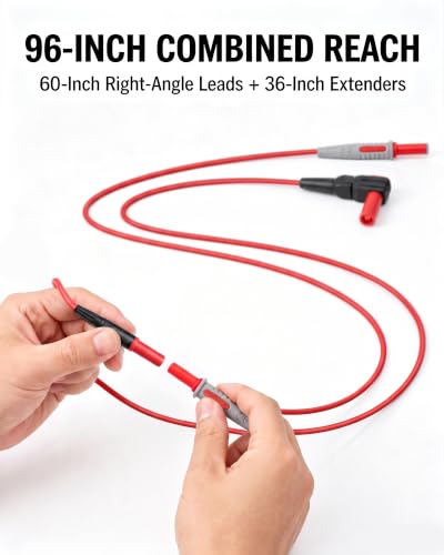 MT60K 96-Inch Long Silicone Test Leads Kit Multimeter,HVAC,Auto Elec Panels