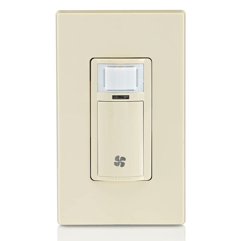 Leviton Humidity Sensor Switch for Bathroom Exhaust Fan, Automate Ventilation, Air Circulation, Moisture Control, ¼ HP, Single Pole, DHS05-1LT, Light Almond