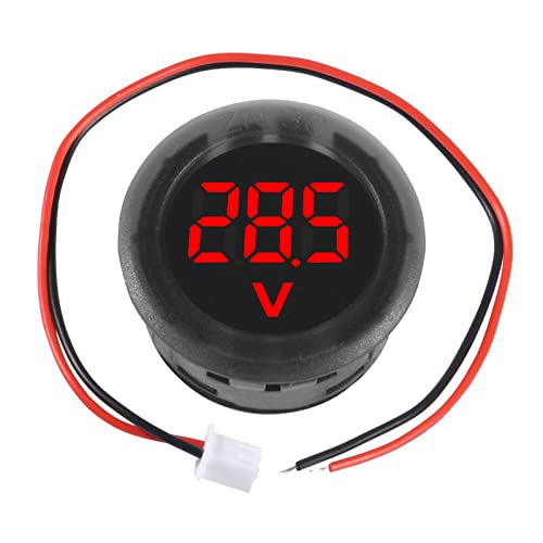 5PCS DC 4-100V LED Digital Display Circular Two-Wire Voltmeter DC Digital Voltmeter Head Display Reverse Connection Protection Red